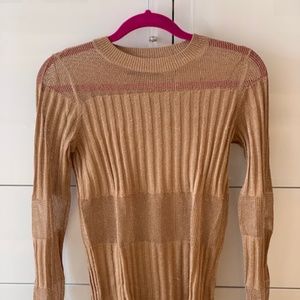 J Brand copper metallic cotton sweater